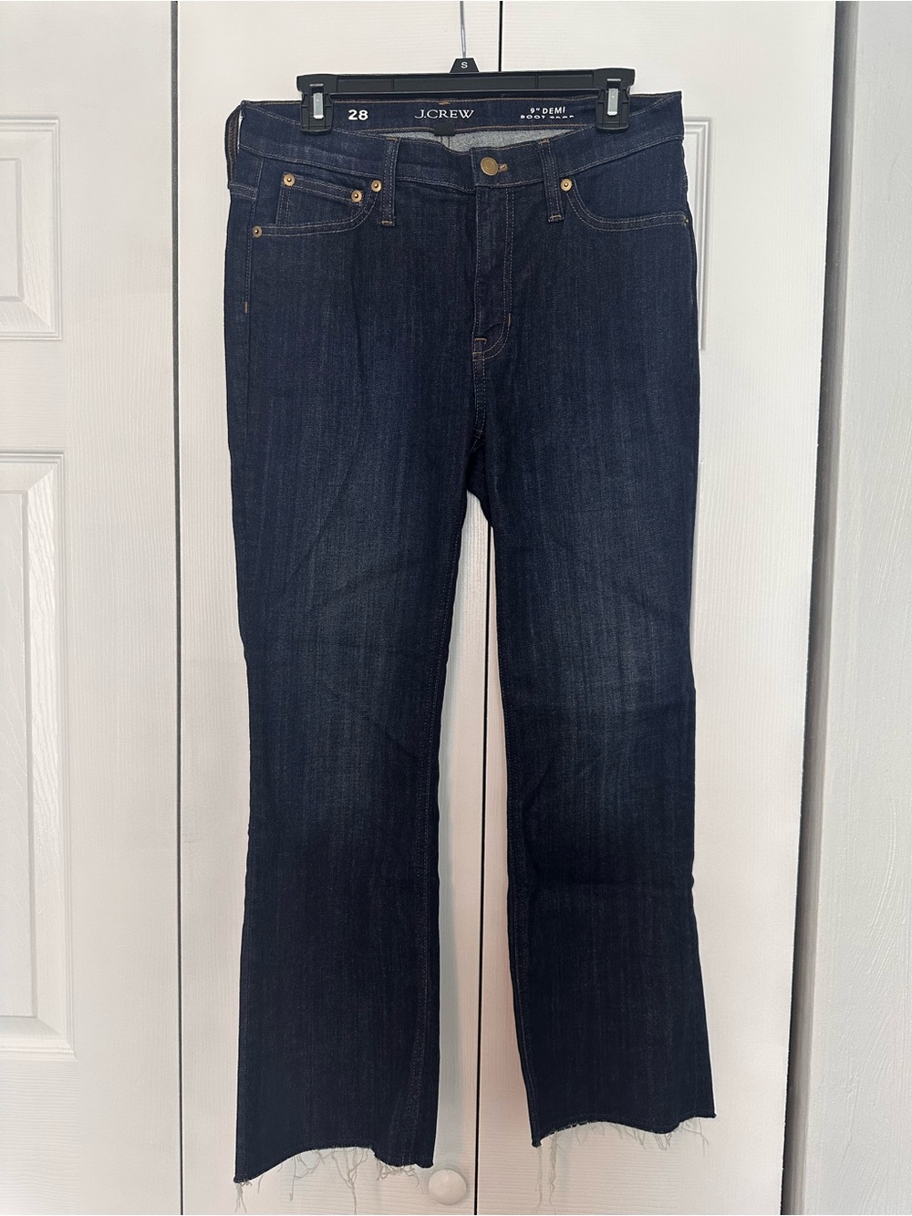 J. Crew Women's Dark Wash Demi Boot Crop Jeans